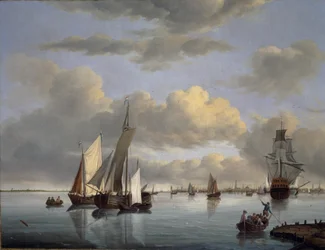 Envio no Ijsselmeer com Amsterdam à distância
